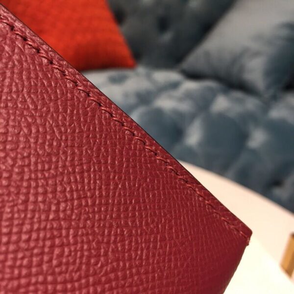 1:1 Replica Hermes Mini Kelly Burgundy For Women Gold Toned Hardware 7.5in/19cm
