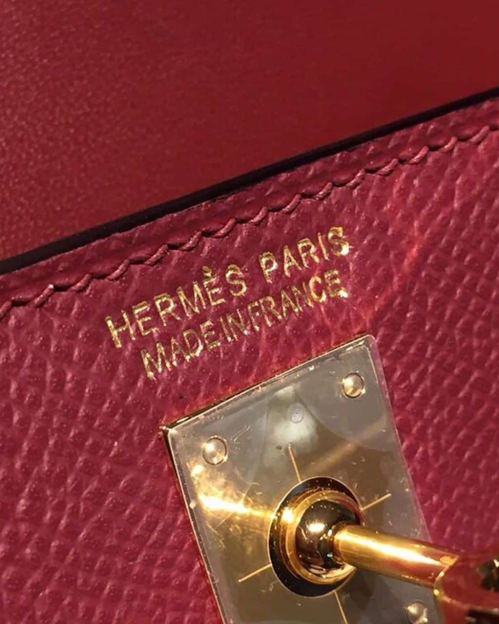 1:1 Replica Hermes Mini Kelly Burgundy For Women Gold Toned Hardware 7.5in/19cm
