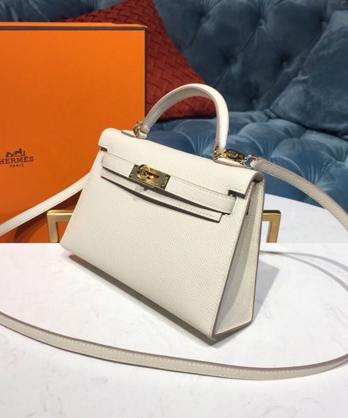 1:1 Replica Hermes Mini Kelly Craie For Women Gold-Toned Hardware 7.5in/19cm
