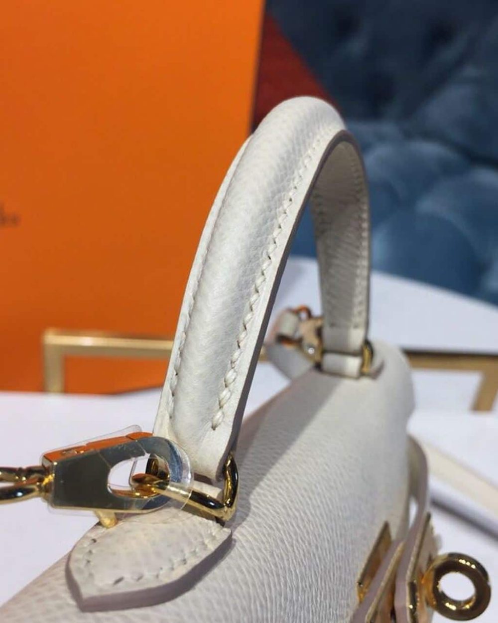 1:1 Replica Hermes Mini Kelly Craie For Women Gold-Toned Hardware 7.5in/19cm