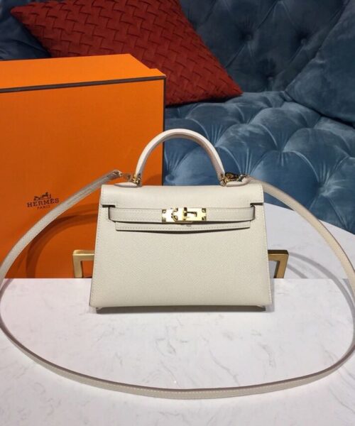 1:1 Replica Hermes Mini Kelly Craie For Women Gold-Toned Hardware 7.5in/19cm
