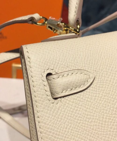 1:1 Replica Hermes Mini Kelly Craie For Women Gold-Toned Hardware 7.5in/19cm