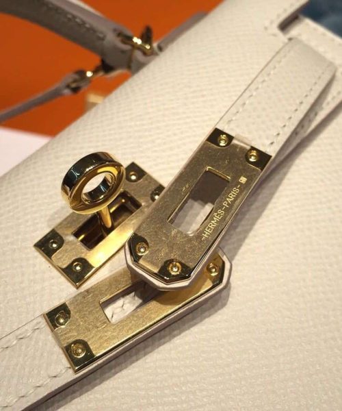 1:1 Replica Hermes Mini Kelly Craie For Women Gold-Toned Hardware 7.5in/19cm