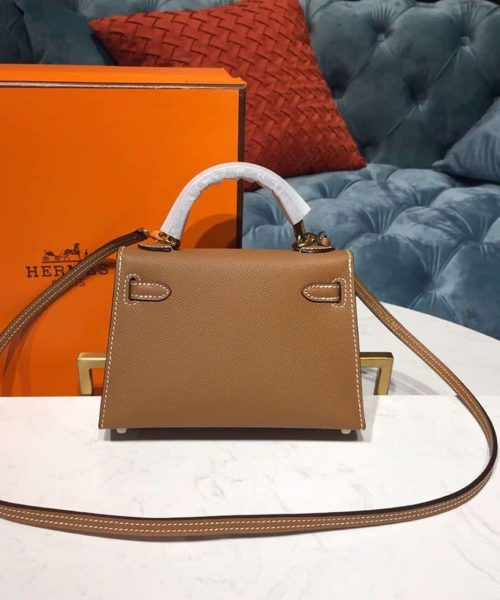 1:1 Replica Hermes Mini Kelly Gold For Women Gold Toned Hardware 7.5in/19cm