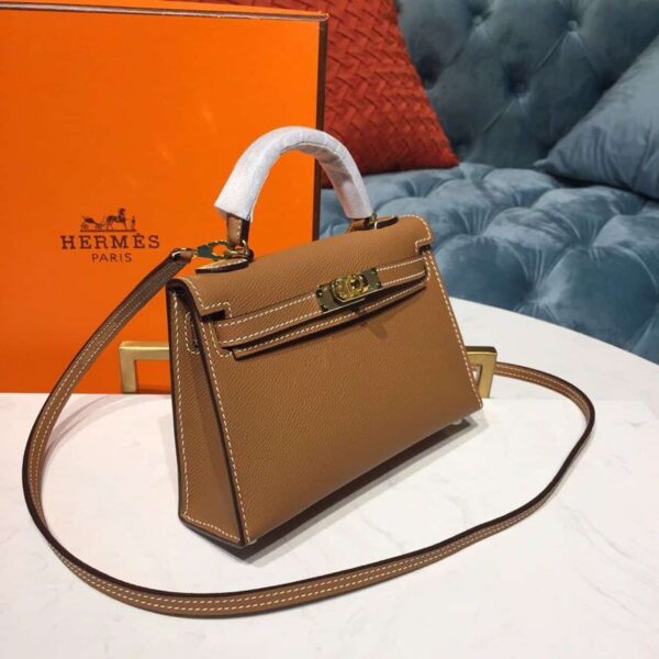 1:1 Replica Hermes Mini Kelly Gold For Women Gold Toned Hardware 7.5in/19cm
