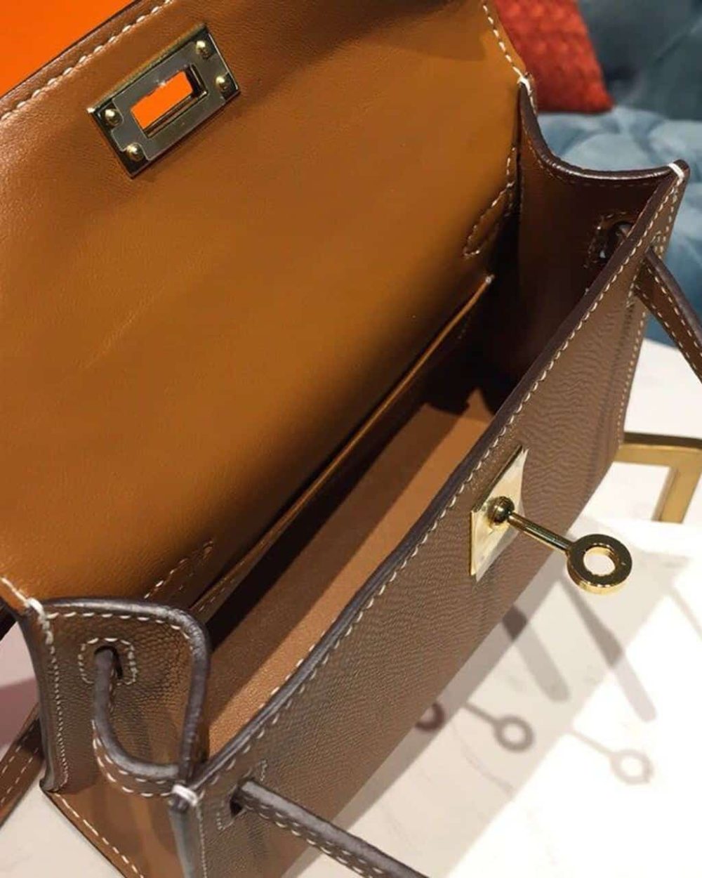 1:1 Replica Hermes Mini Kelly Gold For Women Gold Toned Hardware 7.5in/19cm