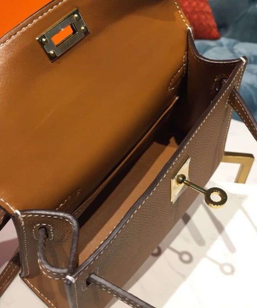 1:1 Replica Hermes Mini Kelly Gold For Women Gold Toned Hardware 7.5in/19cm