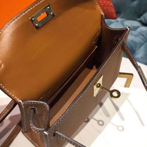 1:1 Replica Hermes Mini Kelly Gold For Women Gold Toned Hardware 7.5in/19cm