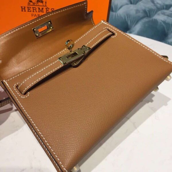 1:1 Replica Hermes Mini Kelly Gold For Women Gold Toned Hardware 7.5in/19cm