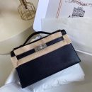 1:1 Replica Hermes Mini Kelly KP Pochette Black/Khaki Green/Yellow/Brown For Women 22cm / 8.7in