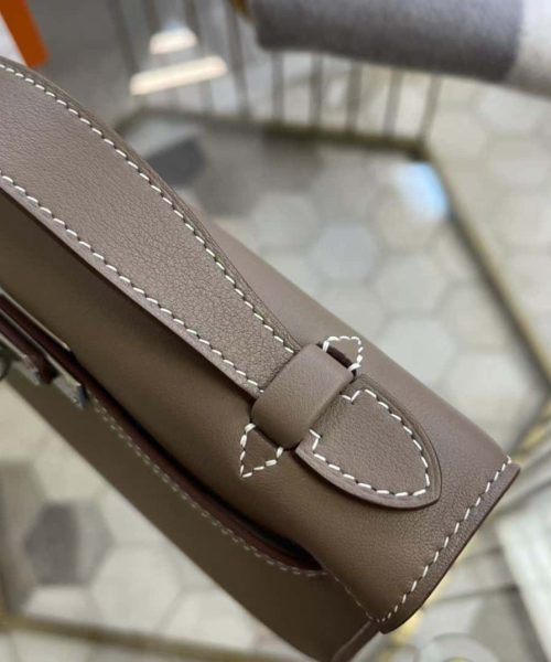 1:1 Replica Hermes Mini Kelly KP Pochette Black/Khaki Green/Yellow/Brown For Women 22cm / 8.7in