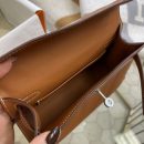 1:1 Replica Hermes Mini Kelly KP Pochette Black/Khaki Green/Yellow/Brown For Women 22cm / 8.7in