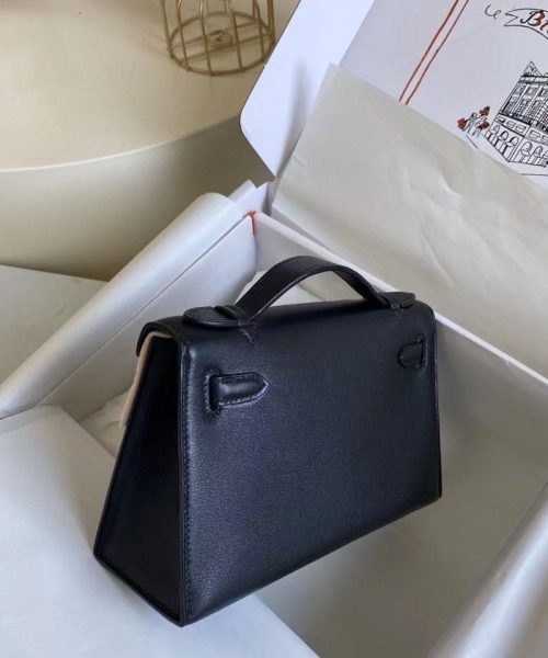 1:1 Replica Hermes Mini Kelly KP Pochette Black/Khaki Green/Yellow/Brown For Women 22cm / 8.7in
