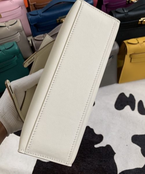 1:1 Replica Hermes Mini Kelly KP Pochette Black/Light Brown/Pink/Yellow/White For Women 22cm / 8.7in