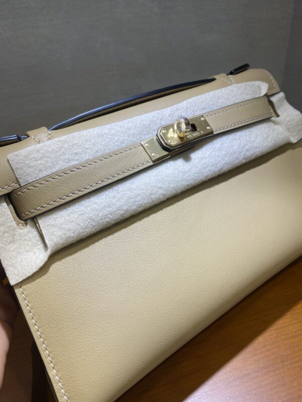 1:1 Replica Hermes Mini Kelly KP Pochette Black/Light Brown/Pink/Yellow/White For Women 22cm / 8.7in