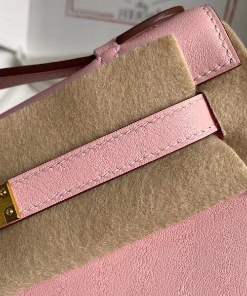 1:1 Replica Hermes Mini Kelly KP Pochette Black/Light Brown/Pink/Yellow/White For Women 22cm / 8.7in