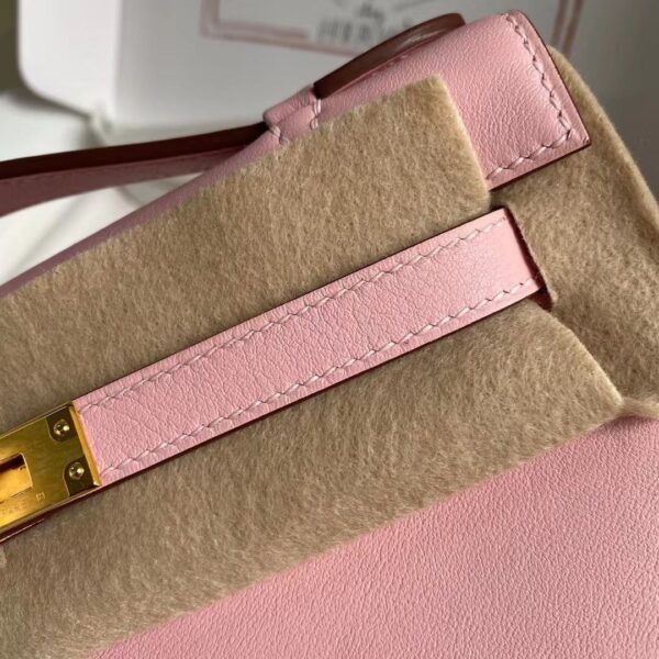 1:1 Replica Hermes Mini Kelly KP Pochette Black/Light Brown/Pink/Yellow/White For Women 22cm / 8.7in