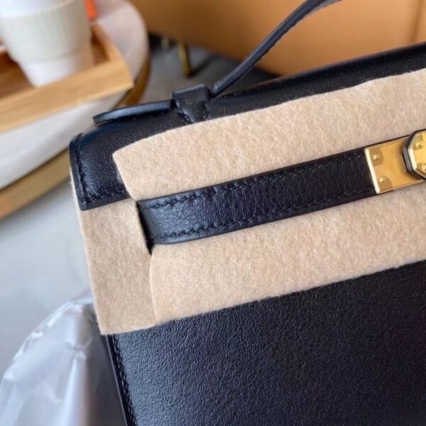 1:1 Replica Hermes Mini Kelly KP Pochette Black/Light Brown/Pink/Yellow/White For Women 22cm / 8.7in