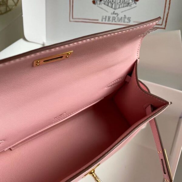 1:1 Replica Hermes Mini Kelly KP Pochette Black/Light Brown/Pink/Yellow/White For Women 22cm / 8.7in