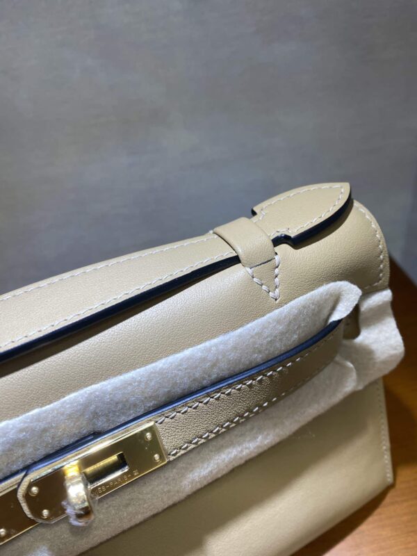 1:1 Replica Hermes Mini Kelly KP Pochette Black/Light Brown/Pink/Yellow/White For Women 22cm / 8.7in