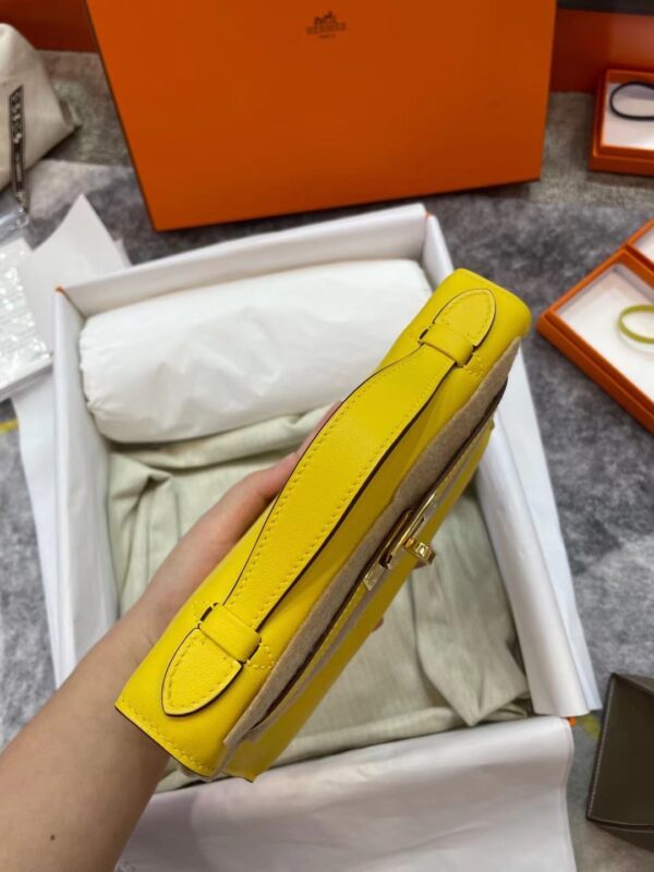 1:1 Replica Hermes Mini Kelly KP Pochette Black/Light Brown/Pink/Yellow/White For Women 22cm / 8.7in