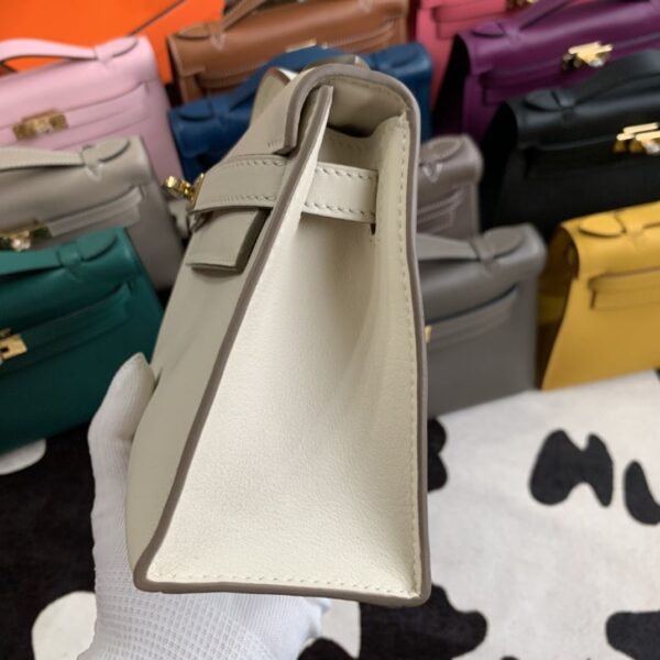 1:1 Replica Hermes Mini Kelly KP Pochette Black/Light Brown/Pink/Yellow/White For Women 22cm / 8.7in