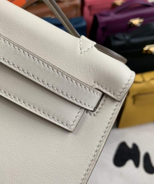 1:1 Replica Hermes Mini Kelly KP Pochette Black/Light Brown/Pink/Yellow/White For Women 22cm / 8.7in