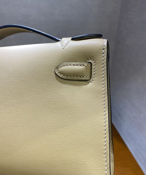 1:1 Replica Hermes Mini Kelly KP Pochette Black/Light Brown/Pink/Yellow/White For Women 22cm / 8.7in