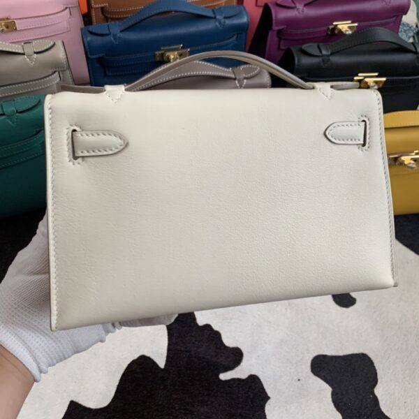 1:1 Replica Hermes Mini Kelly KP Pochette Black/Light Brown/Pink/Yellow/White For Women 22cm / 8.7in