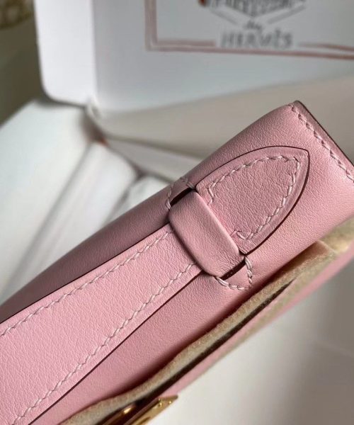 1:1 Replica Hermes Mini Kelly KP Pochette Black/Light Brown/Pink/Yellow/White For Women 22cm / 8.7in