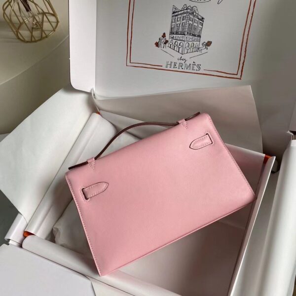 1:1 Replica Hermes Mini Kelly KP Pochette Black/Light Brown/Pink/Yellow/White For Women 22cm / 8.7in