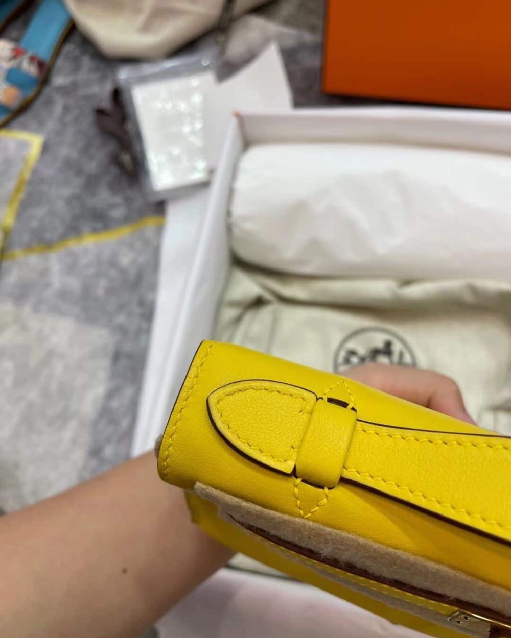 1:1 Replica Hermes Mini Kelly KP Pochette Black/Light Brown/Pink/Yellow/White For Women 22cm / 8.7in