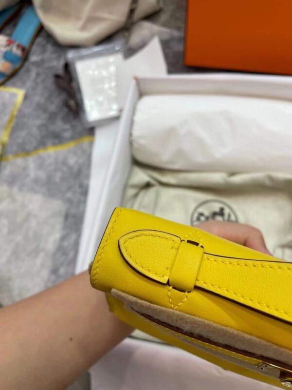 1:1 Replica Hermes Mini Kelly KP Pochette Black/Light Brown/Pink/Yellow/White For Women 22cm / 8.7in