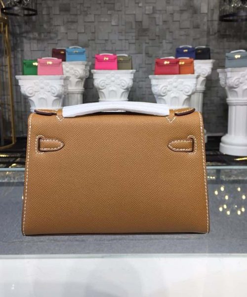 1:1 Replica Hermes Mini Kelly KP Pochette Gold For Women Hermes Mini Kelly KP Pochette Gold For Women Gold Toned Hardware 8.7in/22cm8.7in/22cm