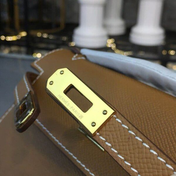 1:1 Replica Hermes Mini Kelly KP Pochette Gold For Women Hermes Mini Kelly KP Pochette Gold For Women Gold Toned Hardware 8.7in/22cm8.7in/22cm