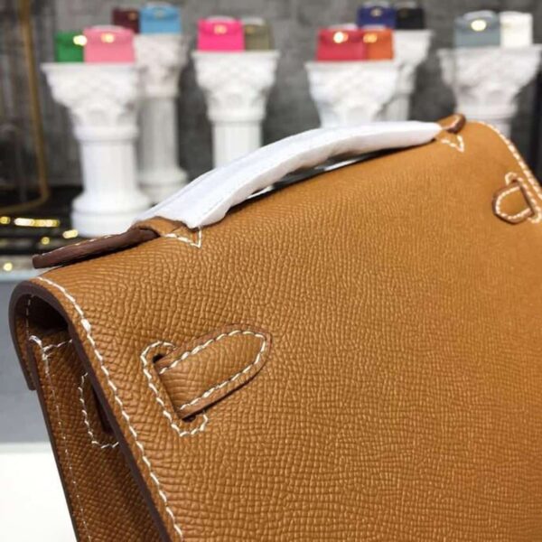 1:1 Replica Hermes Mini Kelly KP Pochette Gold For Women Hermes Mini Kelly KP Pochette Gold For Women Gold Toned Hardware 8.7in/22cm8.7in/22cm