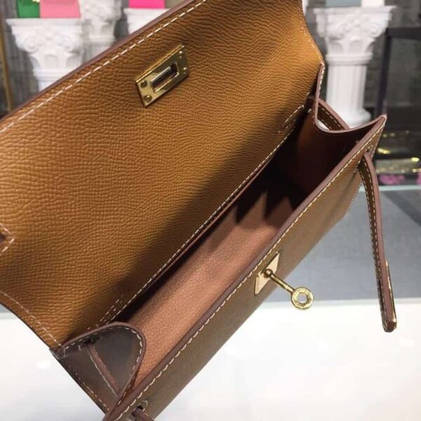 1:1 Replica Hermes Mini Kelly KP Pochette Gold For Women Hermes Mini Kelly KP Pochette Gold For Women Gold Toned Hardware 8.7in/22cm8.7in/22cm