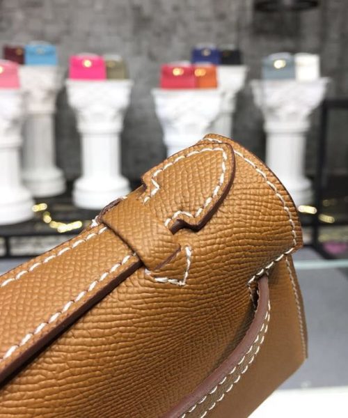 1:1 Replica Hermes Mini Kelly KP Pochette Gold For Women Hermes Mini Kelly KP Pochette Gold For Women Gold Toned Hardware 8.7in/22cm8.7in/22cm