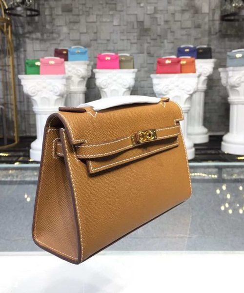 1:1 Replica Hermes Mini Kelly KP Pochette Gold For Women Hermes Mini Kelly KP Pochette Gold For Women Gold Toned Hardware 8.7in/22cm8.7in/22cm