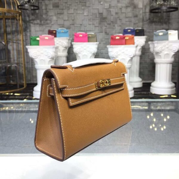 1:1 Replica Hermes Mini Kelly KP Pochette Gold For Women Hermes Mini Kelly KP Pochette Gold For Women Gold Toned Hardware 8.7in/22cm8.7in/22cm