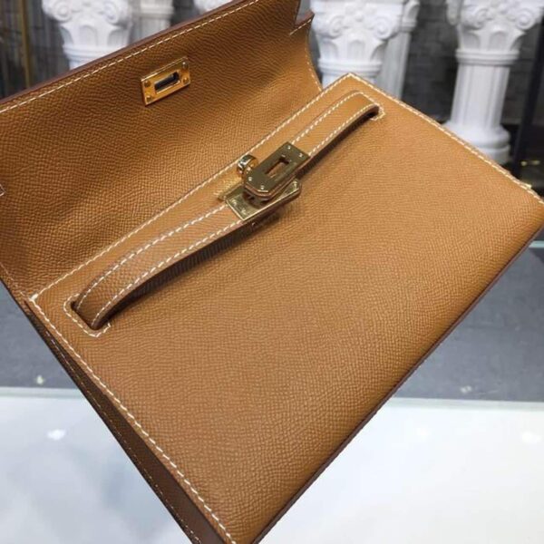 1:1 Replica Hermes Mini Kelly KP Pochette Gold For Women Hermes Mini Kelly KP Pochette Gold For Women Gold Toned Hardware 8.7in/22cm8.7in/22cm