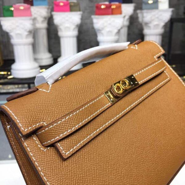 1:1 Replica Hermes Mini Kelly KP Pochette Gold For Women Hermes Mini Kelly KP Pochette Gold For Women Gold Toned Hardware 8.7in/22cm8.7in/22cm