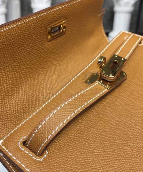 1:1 Replica Hermes Mini Kelly KP Pochette Gold For Women Hermes Mini Kelly KP Pochette Gold For Women Gold Toned Hardware 8.7in/22cm8.7in/22cm