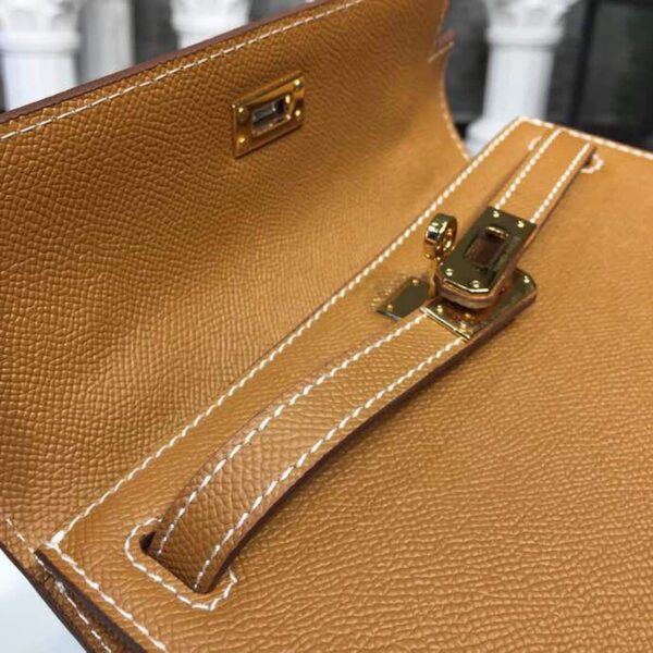 1:1 Replica Hermes Mini Kelly KP Pochette Gold For Women Hermes Mini Kelly KP Pochette Gold For Women Gold Toned Hardware 8.7in/22cm8.7in/22cm