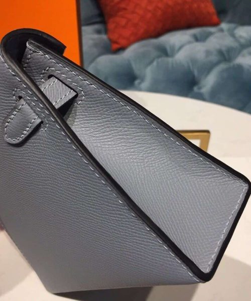 1:1 Replica Hermes Mini Kelly Light Blue For Women Gold Toned Hardware 7.5in/19cm