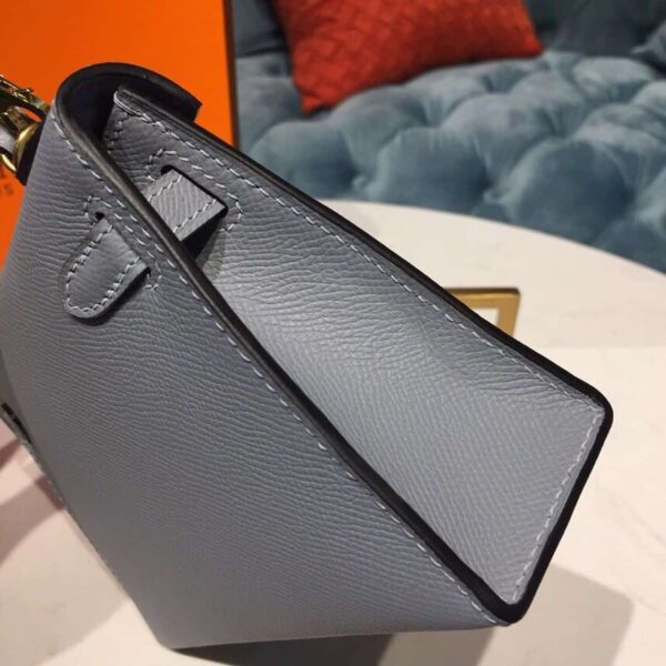 1:1 Replica Hermes Mini Kelly Light Blue For Women Gold Toned Hardware 7.5in/19cm