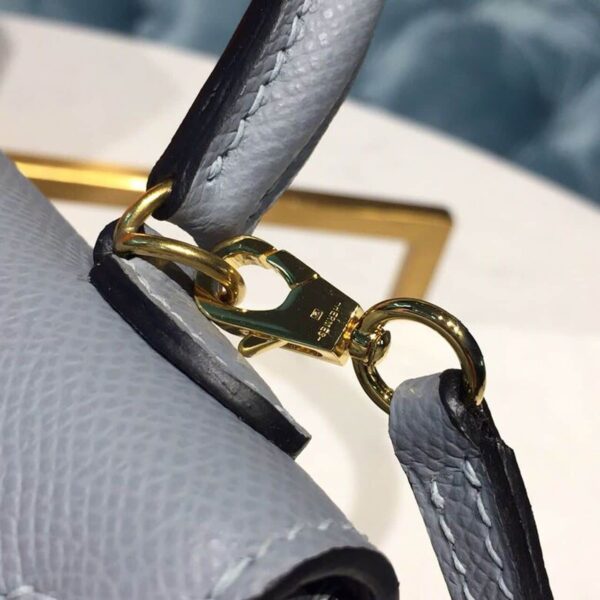 1:1 Replica Hermes Mini Kelly Light Blue For Women Gold Toned Hardware 7.5in/19cm
