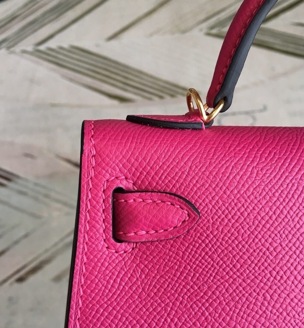 1:1 Replica Hermes Mini Kelly Pink For Women Gold Toned Hardware 7.5in/19cm