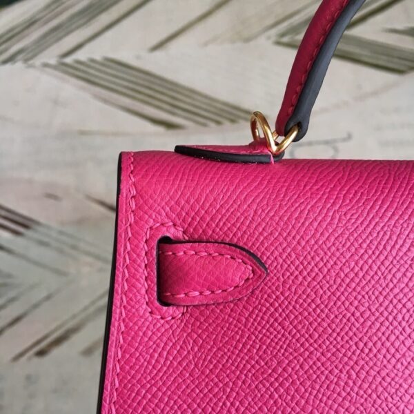 1:1 Replica Hermes Mini Kelly Pink For Women Gold Toned Hardware 7.5in/19cm