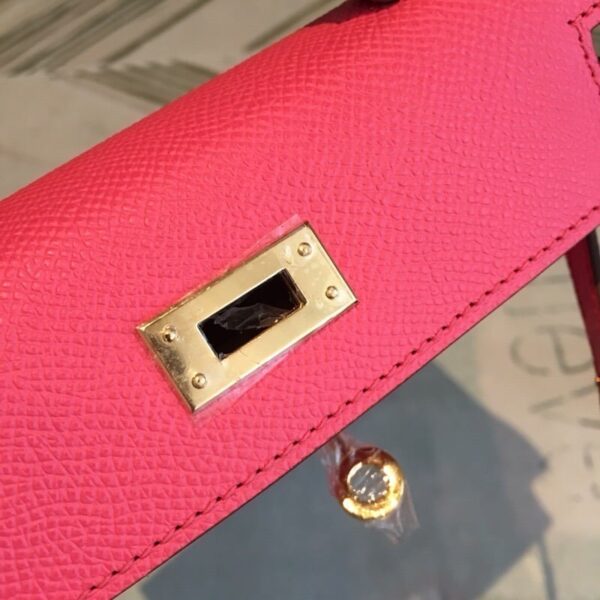 1:1 Replica Hermes Mini Kelly Pink For Women Gold Toned Hardware 7.5in/19cm
